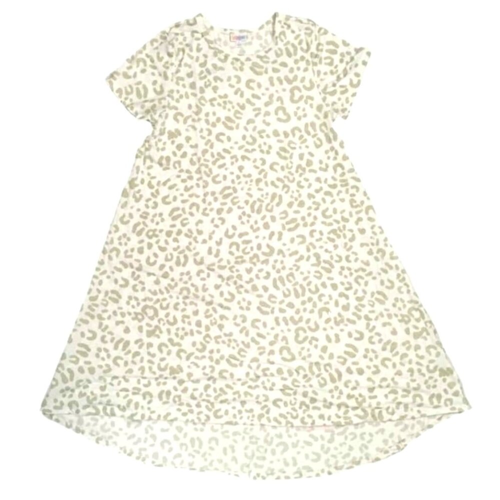 NEW LuLaRoe Carly XL Brown Cream Animal Print Swing Dress High Low Flowy NWT